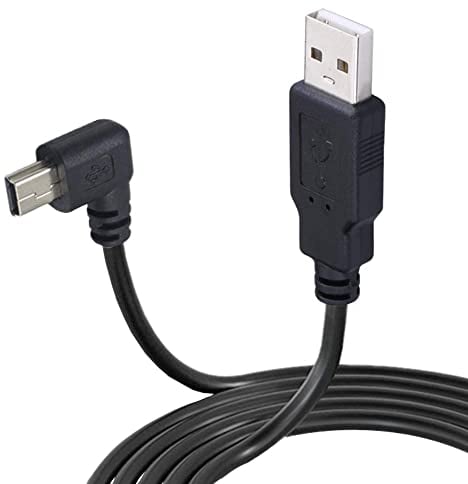 LARRITS USB 2.0 A Male To Mini USB Cable 90 Degree Angled Data Sync And Fast Charge For Car Dash Cam DVR GPS Navigator Digital Cameras (3M Left Angle)