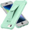 ORETECH for iPhone SE 2022 Case, iPhone SE 2020 Case, and [2 x Tempered Glass Screen Protectors] [Built-in Kickstand] Military Grade Shockproof iPhone 8 7 Case Full Body Protective Cover - Mint Green