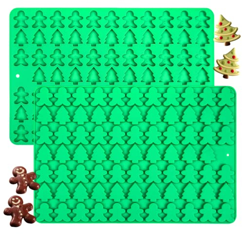 1 mini moule en silicone pour chocolat de Noël, fondant, mini sapin de Noël, bonhomme en pain d'épices pour gâteaux, bonbons, mousse (style 1)
