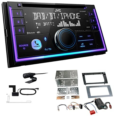 JVC KW-DB95BT 2-DIN Autoradio CD-Receiver Digitalradio DAB+ Bluetooth USB kompatibel mit Audi A4 2000-2006 anthrazit Vollaktiv Bose