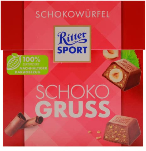 Ritter Sport Schokowürfel Schoko Gruss, 4er Pack (4 x 176g)