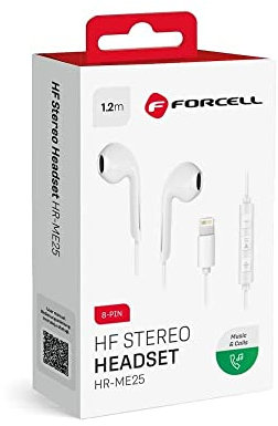 Forcell Auriculares estéreo MFI para Apple iPhone Lightning de 8 pines