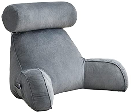 CLEMMO Lesekissen mit Armlehnen,Fernsehkissen,Lendenkissen,Rückenkissen,Bücherkissen,mit Nackenkissen,Waschbarer Bezug,Ideal für sitzende Menschen,bietet Komfort