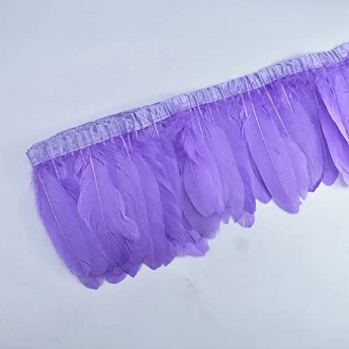 Gänsefeder-Bordüre, 2 Meter/Los, gefärbte echte Gänsefeder, Fransen, Bänder für Kleid, Rock, Stoff, Gürtel, dekorative Kleidung