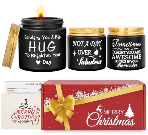 Birthday Gifts for Women, Birthday Gifts for Her, Friends, Candles Gifts for Women, Christmas Gifts for Women (Christmas Black)