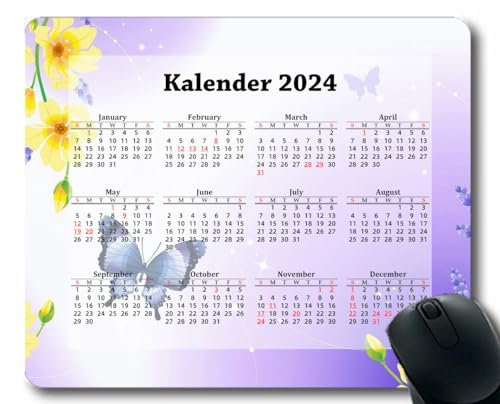 YENDOSTEEN 2024 Kalender Mauspad,Spiel Naht Mousepad, Verbindungslichtfigur Mauspads für Computer,Laptop,PC,Büro & Zuhause