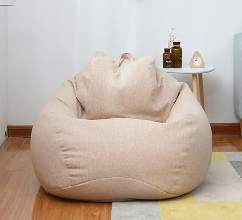Große, kleine, Faule Sitzsäcke für Sofas, Überzug für Stühle ohne Füllung, Leinenstoff, Liegesitz, Sitzsack, Pouf, Puff, Couch, Tatami, Wohnzimmer