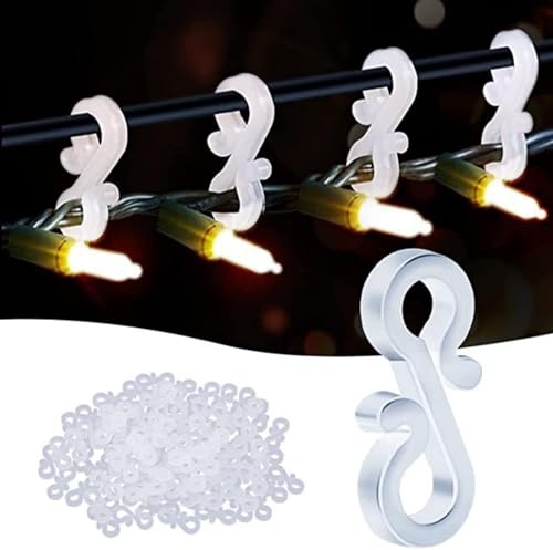 Gbbazu 120 Stück Dachrinnenhaken für Lichterketten, Weihnachtslicht Clips Haken Halterung, Mini Dachrinnenhaken, Kunststoff Dachrinnenhaken,Dachrinnen Clips,Haken Lichterkette,Weihnachtslicht Clips