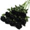 Tifuly Black Fake Roses Artificial Flowers - 10 Pcs Fake Artificial Black Roses Silk Flowers with Stems for Home Wedding Hotel Office Centerpiece Decor