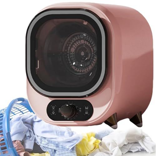 Qiang Mini Trockner Wäschetrockner Klein Dryer Machine 0.8kg/450W 2 Programme,Überhitzungsschutz Schonendes,Präzises Trocknen,Freistehend/Unterbau,Pink