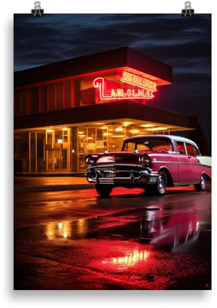 Generisch Vintage Retro Poster Oldtimer – Nostalgischer Kunstdruck im Retro-Stil | Wandbild Wohnzimmer & Büro | Plakat ungerahmt