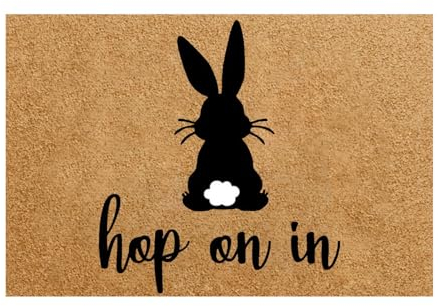 TIMIYUYU Osterteppiche Ostern-Fußmatte mit Häschen, rutschfeste Frühlings Ostermatten Heimdekoration Hause Dekoration Küche Teppich Bodenmatte 40 x 60cm Hasen Fußmatte Easter Fußmatten (B, One Size)