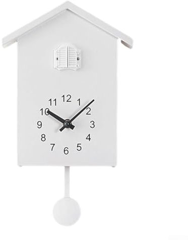 FUBESK Kuckucksuhr Wanduhr im Chalet-Stil, modernes Design für Zuhause, DIY-Dekoration, stilvolle Dekoration für Wohnzimmer, Büro und Schlafzimmer, Weiß, O4YBZI2PO7LFPT8B8YL6C7