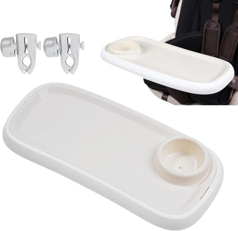 Bandeja para refrigerios para Cochecito | Bandeja para Cochecito | Bandeja de Comida para Cochecito | Bandeja para Cochecito de bebé | Portavasos para Cochecito | Clips de Silicona extraíble