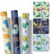 Geschenkpapier Kinder – 3 Rollen im Set – Motive: Dinosaurier, Happy Birthday – Dino Geschenkpapier für Geschenke zum Geburtstag – Geschenkpapier Mädchen und Jungen – Rolle: 47 cm breit, 3 m lang