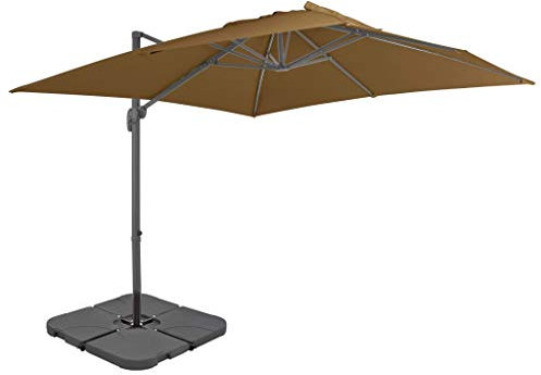 LXYZWRW Rasen- und Gartenschirm mit tragbarem Sockel, Taupe, Outdoor Living