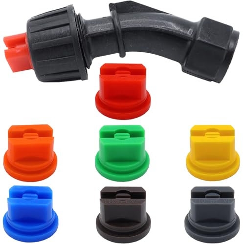 1 Set 110 Degree Flat Fan Shaped Nozzle, with 7pcs 0.1-0.6mm Pore Spray Nozzle Tips, for the Replacement Boom Pump Sprayer Knapsack,Agricultural Greenhouse Sprayer Tank Garden Weeding Equipment
