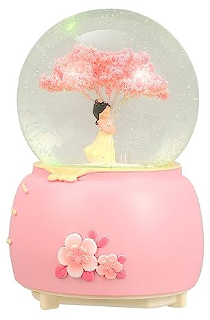 Cabilock Bola de Nieve Musical Brillante Exquisita Caja de Música para Bautizo de Niñas Bolas de Nieve de Agradecimiento Caja de Música para Decoración de Interiores