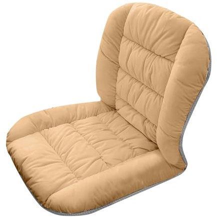 Stuhlkissen mit Rückenteil Sitz, Ergonomisches Bürokissen, Rückenkissen mit Bänder, Winter Dicker Warme Auflage Polsterauflage Gartenstuhl für Stühle Bänke in Haus und Garten, Khaki