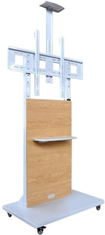 SaryEdge Mobile TV Stand Rolling TV Floor Stand on Wheels - 32 to 70 Inch Screen TVs, Living Room Bedroom Office Conference Room Tall Tv Stand, Max VESA 650x450mm (Natural