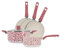 MENASTYL - Batterie de cuisine 5 pièces Léopard Rose 24cm tous feux dont induction - Revêtement antiadhésif - Aluminium recyclé - Poignée effet bois ergonomique - Motif Léopard - 6014232