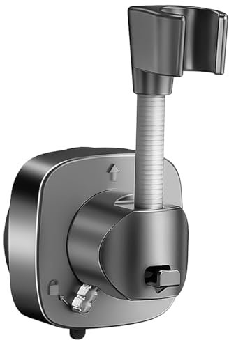 Scettar Support Pommeau de Douche, Support de Douche Réglable Rotatif à 360°,Réutilisable Accroche Pommeau de Douche avec Socle à ventouse, Gris