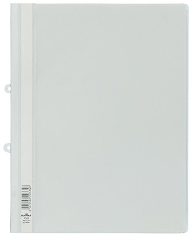DURABLE Hunke & Jochheim Sichthefter mit Abheftschieber, Hartfolie, 0,16 mm, DIN A4, 280 x 330 mm, weiß
