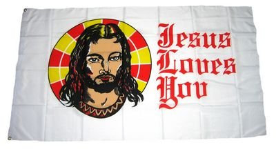 Fahne/Flagge Jesus Loves You NEU 90 x 150 cm Flaggen