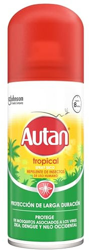 Autan Tropical Repelente en Aerosol - Protege de mosquitos (comunes, tropicales y tigre) e insectos, 100ml