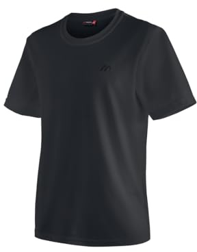 maier sports Men's Walter T-Shirt, Short-Sleeve piqué Hiking Shirt Black - Black