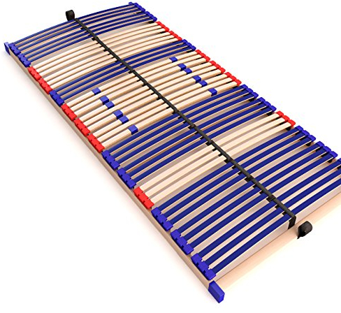 stabiler Lattenrost 100% BUCHE Lattenrahmen - nicht verstellbar, starr - SCHULTERFRÄSUNG, 7 Zonen, 42 Federleisten, Härte-Regulierung, Mittelgurt - FIX SLEEP BEST 42® unmontiert (120x200cm)