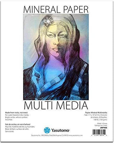 Yasutomo Mineral Paper Multi-Media Artists Pad, 11 x 14 inches, 20 Sheets (JMP400)