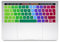 Se7enline Compatible with New Macbook Pro Keyboard Cover Silicone Skin (UK Layout) for MacBook Pro 13 15 inch (With Touch Bar Version) A1706/A1707/A1989/A1990 2016/2017/2018/2019/2020, Rainbow