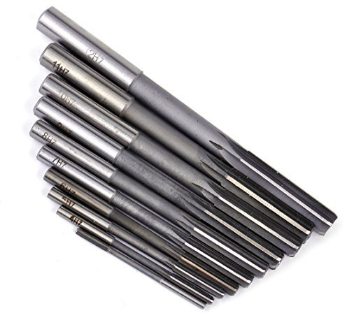 Eastar 10 unids HSS H7 Escariador Vástago Recto Fresado Chucking Sharp Machine Cutter Tool 3-12mm