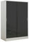Reflect - 2 Door SLIDING Wardrobe with Hanging Rails and Shelves for Bedroom (H: 180cm x W: 120cm x D: 58cm) (Grey Gloss/Matt White)