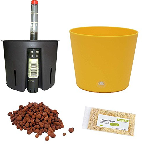 happy nature Set 5 teilig Hydro Set Blumentopf Flori Ø 16 gelb für Hydropflanzen
