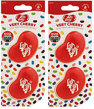 AoE Performance Pack Of 2 Jelly Belly Very Cherry Mini Vent 3D Gel Duo Pack Air Freshener Car