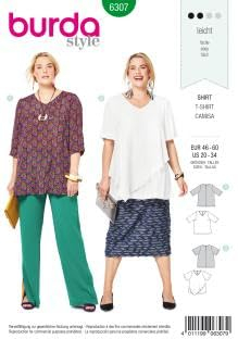 burda style Schnittmuster Damen Blusen-Shirts #6307 Gr. 46-60