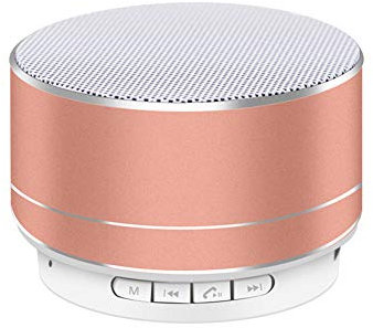 KuanDar Ele Enceinte Bluetooth,Mini sans Fil Portable,portée Bluetooth De 10 Mètres,lumières Colorées,Convient pour Intérieur Et Extérieur, Rose Gold