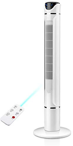 CGF-Pedestal Fans Oscillating Cooling Tower Fan Air Conditioner, 3 Speed 3 Wind Mode Swing Head Rotating Oscillation Silent Tower Fan, 7.5 Hour Timer and Remote Control, 50W, White, Rose Gold, Gold