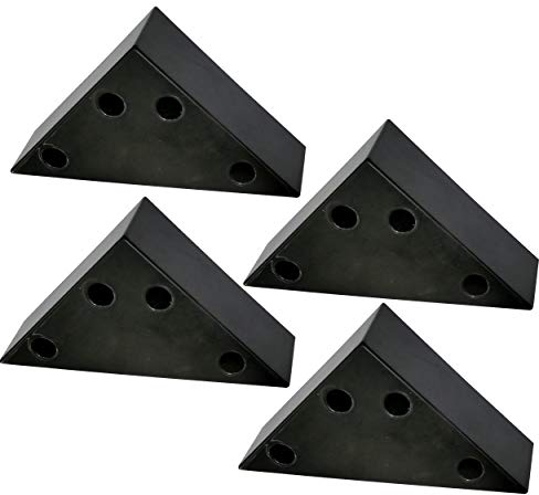 Aerzetix 4 x Möbelfüße aus Kunststoff dreieckig 75/75/105 mm Höhe 30 mm Farbe Schwarz - C42441