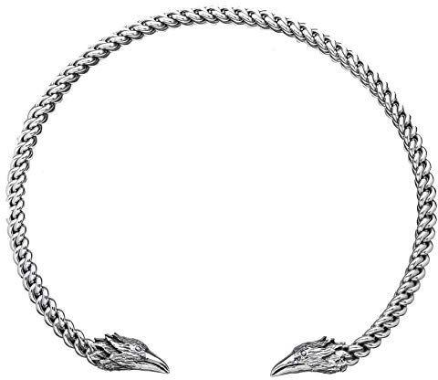 Frauen Torques RAVONA Ø 13 cm Wikinger Schmuck Odins Raben Halsreif 925 Sterlingsilber