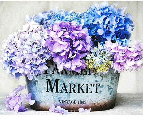 MAGICXYZ Diamond Painting Hortensie DIY 5d Diamant Malerei Kits,Diamant Painting Bilder,Diamant Gemälde Kreuzstich Dekoration für Home Wall Decor 40x30cm