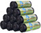 ASelected 30 L Rubbish Bin Bags 200 Pieces Drawstring Tall Kitchen Bin Liners Black Duty Tie Handle Garbage Trash Plastic Bags for Pedal Bin (62cm x 54cm)