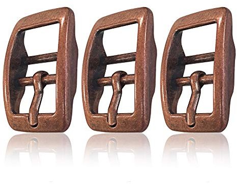 Ganzoo Gürtelschnalle aus Metall, 3 Stück im Set, Gürtelschnallen für Damen und Herren, Buckle, 20 mm Schlitzmaß, Dornschliesse, Belt, auch für Biothane Adapter (Kupfer)
