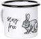 MUGSY Emaille Tasse | Stay wild - Stay free | mit Tier Zeichnung | Becher robust und leicht für Reisen und Outdoor | Retro Kaffebecher 300 ml (Hase)