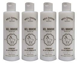 Grenadine Boutique - La Bell' Anesse - Gel Douche au Lait d'Anesse Bio et Sans Paraben - Lot de 4 Flacons de 250ml - Label Provence Nature
