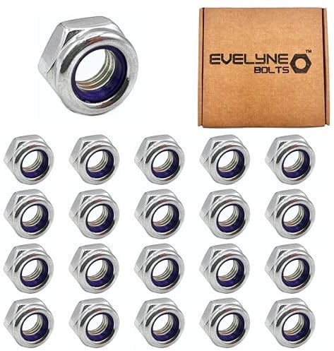 Evelyne Dadi in acciaio Nyloc M8 con inserti in nylon da 8 mm, confezione da 20