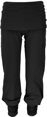 GURU SHOP Yoga-Hose mit Minirock in Bio-Qualität, Damen, Stretch | Baumwolle, elastischer Schnitt, femininer Look, ideal für Yoga und Freizeit, angenehmes Tragegefühl