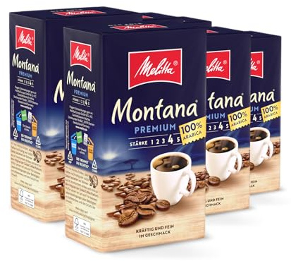 Melitta Montana Premium, Filterkaffee, Stärke 4/5, 6 x 500g | 100% Arabica-Bohnen, dunkle Röstung, ideal für Filterkaffeemaschinen